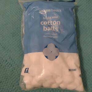 NEW pack of 200 cotton balls - triple size, Amazon Basics